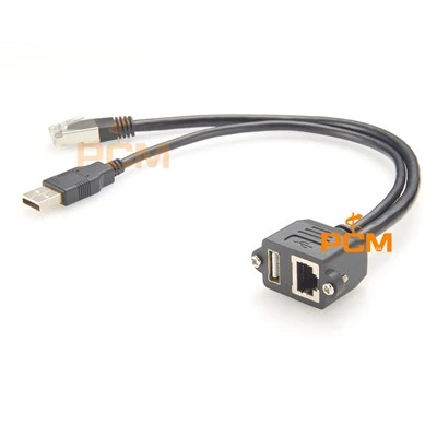 USB 2.0 I RJ45 2-u-1 port kabel za montažu na ploču