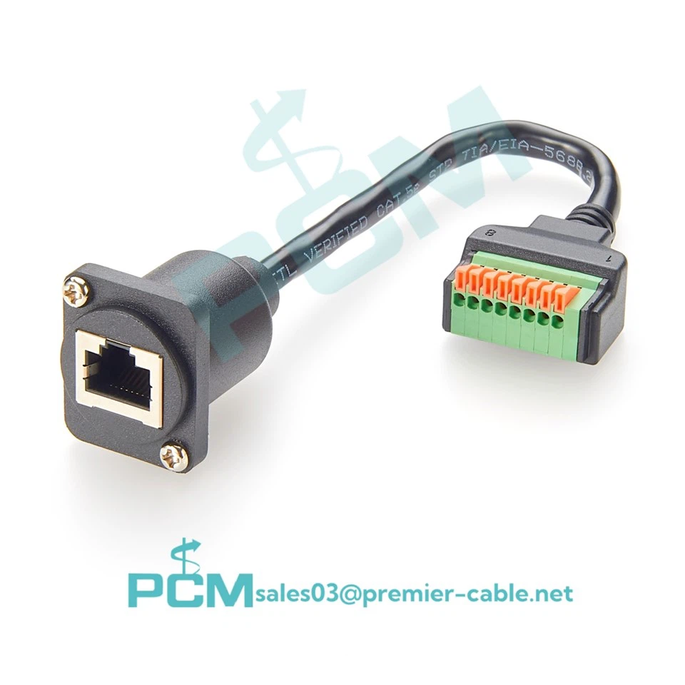 D-Type RJ 45 8 P8C žensko na 8 Pin terminala za pregradu