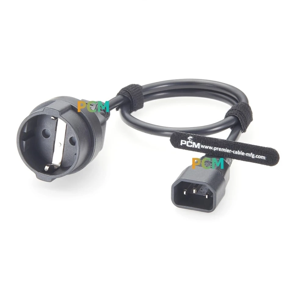 IEC320 C14 To Europe Schuko Socket Adapter Cable
