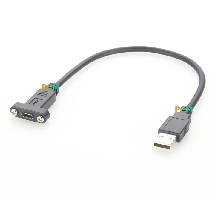 USB Type-C To USB 3.0 A Cable With Screw Lock